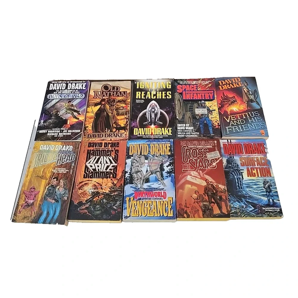 Lot of 10 VTG David Drake War‎ Military Fantasy Science Fiction Paperback Books